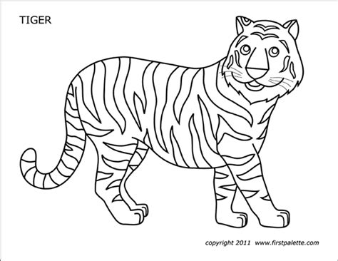 Tiger | Free Printable Templates & Coloring Pages | FirstPalette.com