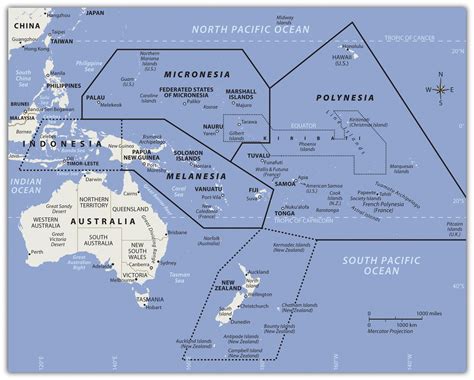 Map Of The Islands In The Pacific Ocean