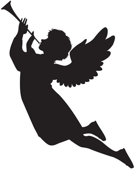 silhouette of angel clipart - Clipground