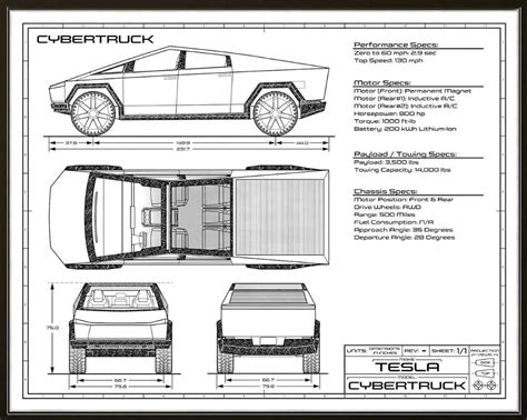 Cybertruck Concept Blueprint Art | Tesla Cybertruck Forum - Cybertruck Owners Club