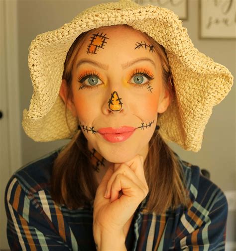 Cute Easy Scarecrow Makeup Halloween Tutorial Kindly