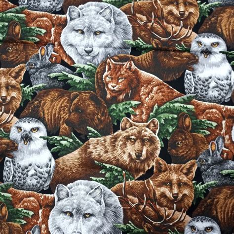 Wildlife Packed Cotton Fabric - Walmart.com