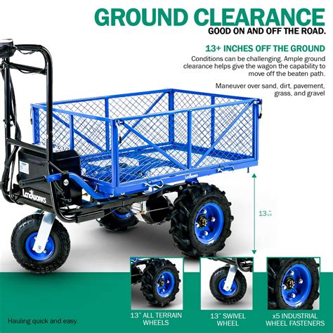 Landworks Utility Service Cart Wheelbarrow Power Wagon Super Duty Electric 48V DC Li-Ion Battery ...