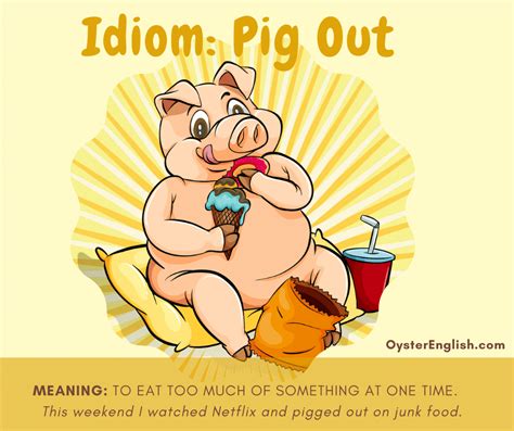 Idiom: Pig out (meaning & examples)