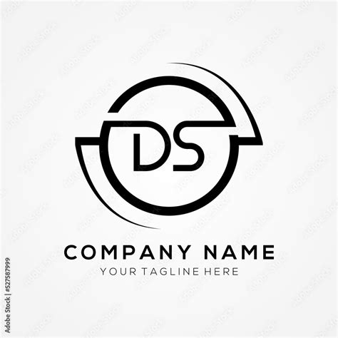 letter DS Logo Design Vector Template. Initial Black Letter Design DS Vector Illustration With ...