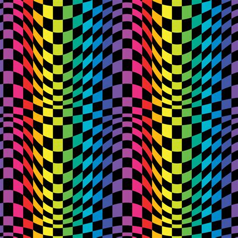 Rainbow wavy checkered seamless repeat pattern 8826287 Vector Art at Vecteezy