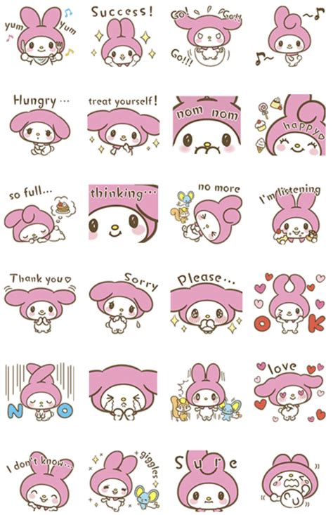 My Melody Cute As Can Be Stickers