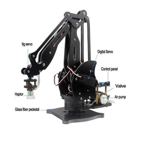 Pump Mechanical Robot Arm Suction Cups Simulation Industry Manipulator Glass Fiber Stand with ...