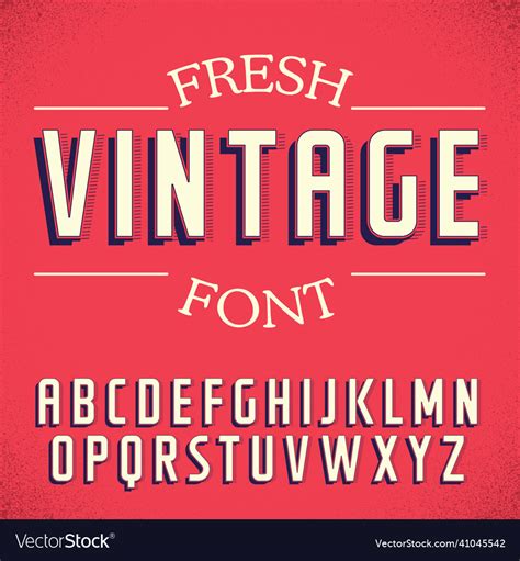 Fresh vintage font poster Royalty Free Vector Image