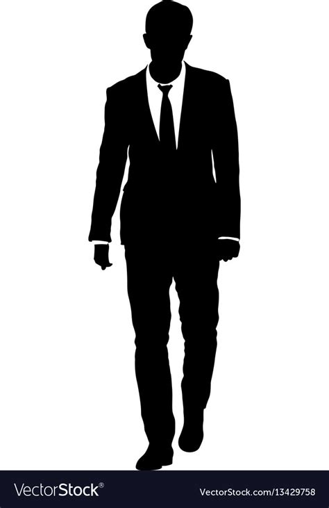 Silhouette businessman man in suit with tie Vector Image