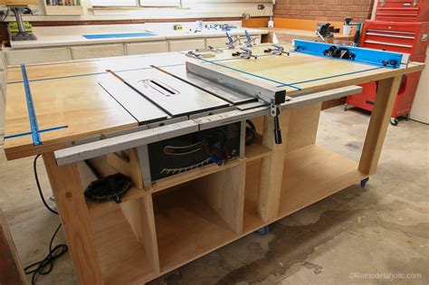 Table Saw Workbench Building Plans with Rockler T-Track System | Remodelaholic | Bloglovin’