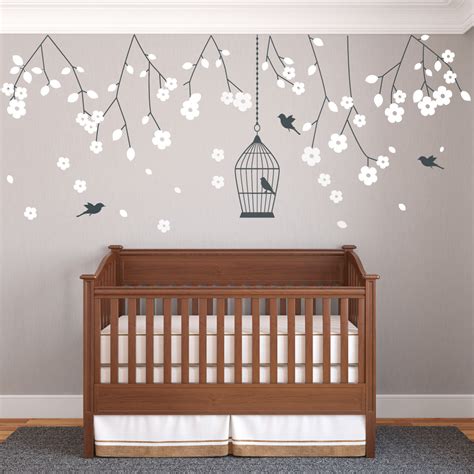 Nursery Hanging Blossom Branches Wall Sticker Vinyls | Wallboss Wall Stickers | Wall Art ...