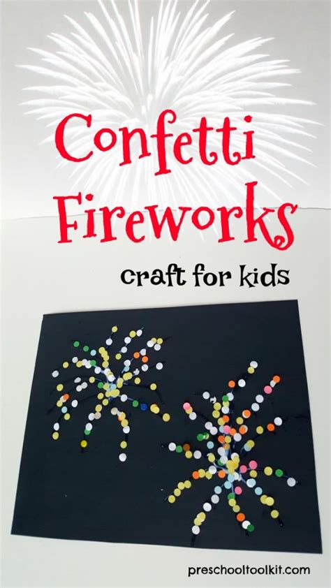 Fireworks Preschool Craft with Confetti and Glue » Preschool Toolkit