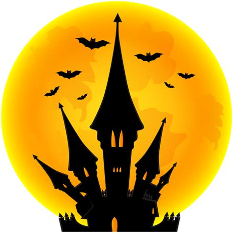 Halloween Moon and Castle PNG Clip Art Image | Art images, Halloween moon, Clip art