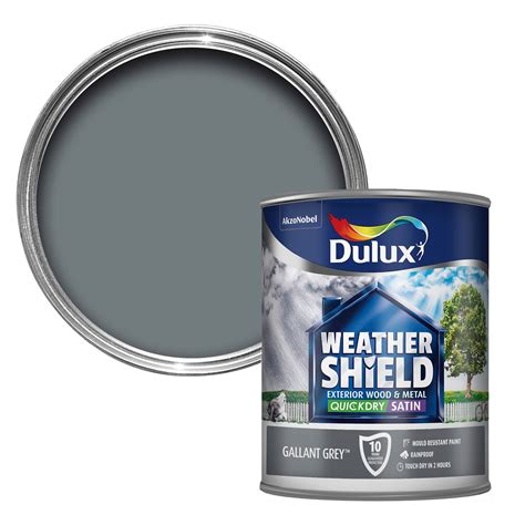 Dulux Weathershield Exterior Gallant Grey Satin Wood & Metal Paint 750ml | Departments | DIY at B&Q