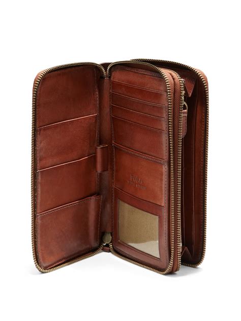 Mens Leather Zip Around Travel Wallet | semashow.com