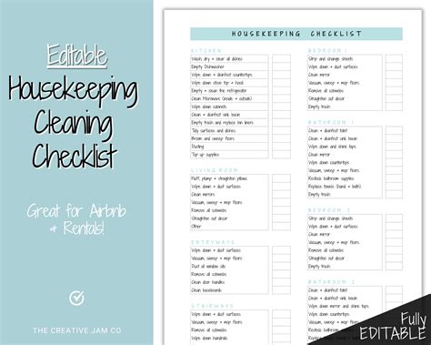 Housekeeping Cleaning Planner EDITABLE Cleaning Checklist | ubicaciondepersonas.cdmx.gob.mx