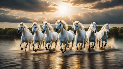 7 running horses landscape realistic painting – Artofit