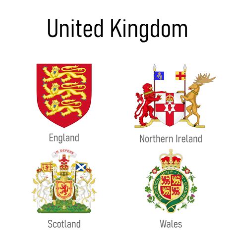 Coat of arms of the provinces of United Kingdom, All Britain regions emblem 21834509 Vector Art ...