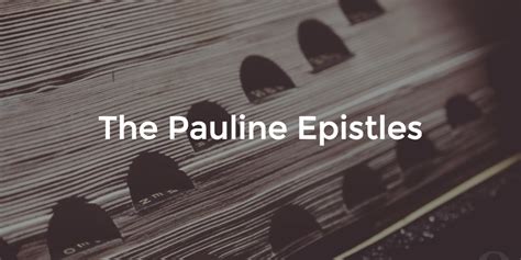 Pauline epistles | Overview Bible