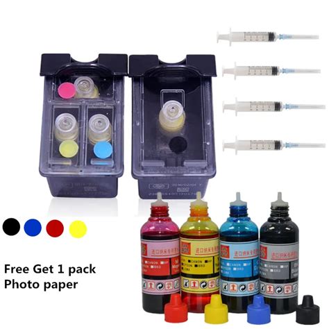 New version 301 Refillable ink cartridge +4 color ink for HP Officejet 4630 4634 4639 Envy 4500 ...