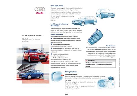 AUDI S4 QUICK REFERENCE MANUAL Pdf Download | ManualsLib