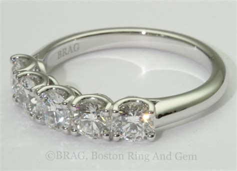 Platinum and diamond, 5 stone ring with U shaped prongs | Boston Ring and Gem