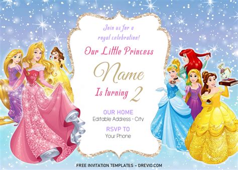 Disney Princess Printable Birthday Invitations