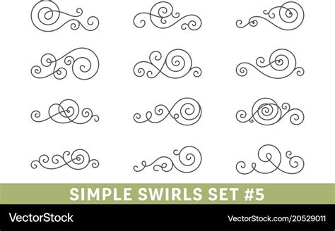 Calligraphic swirls collection Royalty Free Vector Image