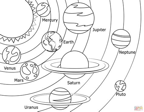 Dibujo de Sistema solar para colorear | Dibujos para colorear imprimir gratis