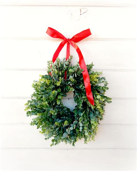 Small Christmas Wreath-MINI Farmhouse Wreath-Small Wreath-Christmas Decor-Frosted Eucalyptus ...