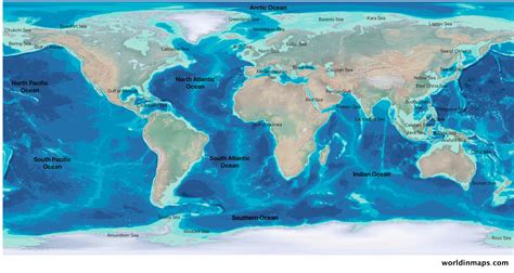 World oceans map - World in maps