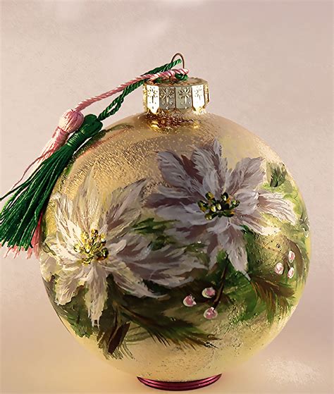 Hand Painted Glass Christmas Ornaments - Collectibles