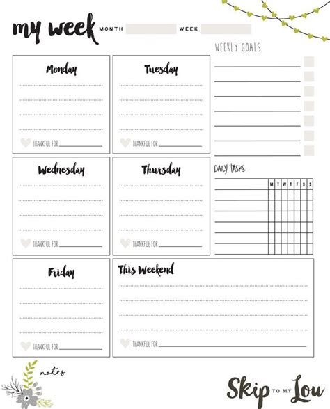 20+ Weekly Planner - Free Download Printable Calendar Templates ️