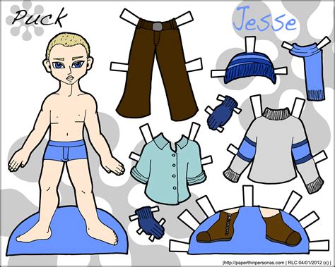 Jesse: A Guy Paper Doll with Clothing | Paper dolls, Paper doll template, Paper dolls printable