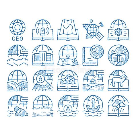 Geography Hand Drawn Doodles. Vector Back To School Illustration. Stock Vector - Illustration of ...