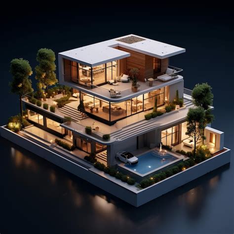 Premium AI Image | Modern House 3D Rendering