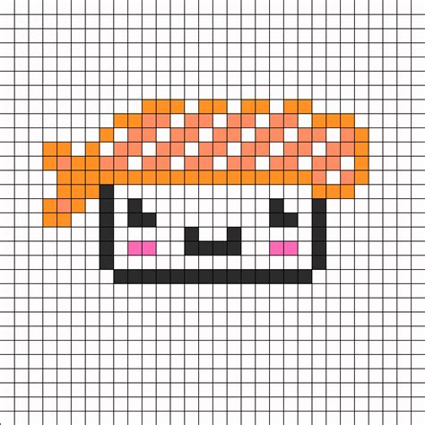 Cute Sushi Kandi Pattern | Pixel art, Diy perler beads, Pixel art pattern