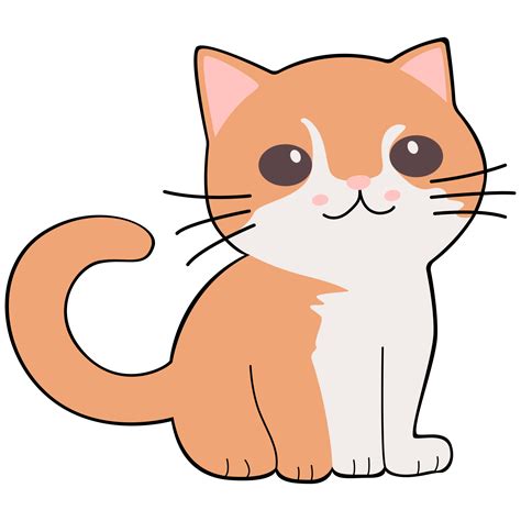 Cat clipart icon flat design on transparent background, animal isolated clipping path element ...