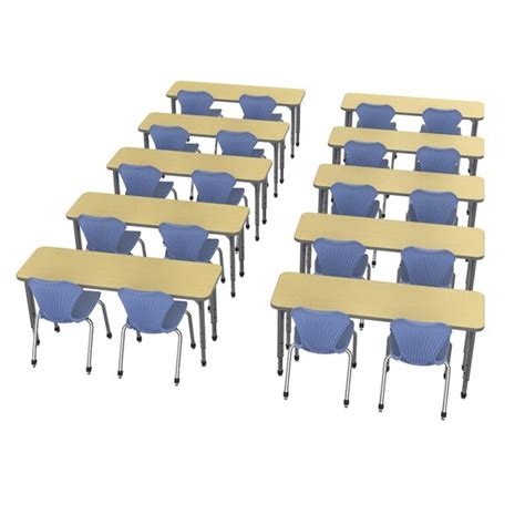 Marco Group Classroom Set: 10 Multi-Student Desks & 20 Chairs | Wayfair