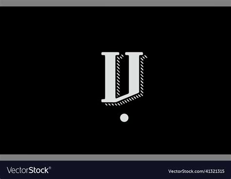 U black and white alphabet letter icon logo Vector Image