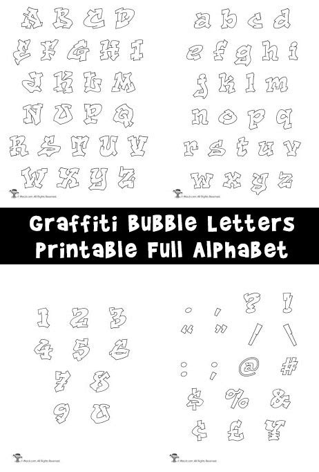 Printable Graffiti Bubble Letters Alphabet | Woo! Jr. Kids Activities : Children's Publishing