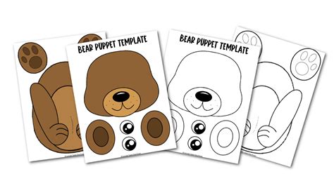 Free Printable Bear Paper Bag Puppet Template – Simple Mom Project