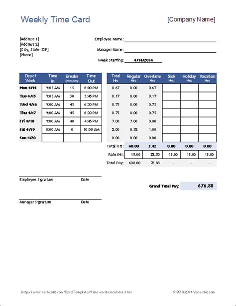 Employee Time Card Templates | 7+ Free Docs, Xlsx & PDF Formats, Samples, Examples,