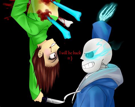 [Fanart] Undertale genocide route: Sans - Chara by TheTimeLimit on DeviantArt