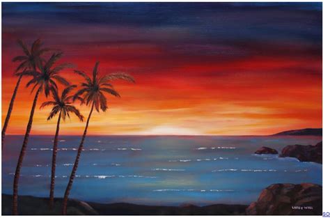 Next painting (Sunset beach) | Sunset canvas painting, Beach painting, Landscape paintings acrylic