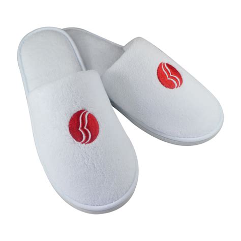 Washable Personalized White Hotel Slippers with LOGO - Yangzhou Xinfly Inflight & Travel ...