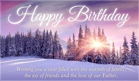 Free Happy Birthday Winter Scene eCard - eMail Free Personalized Birthday Cards Online