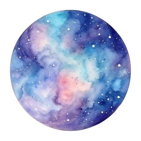 Premium Photo | Watercolor painting of a galaxy in purple and blue.