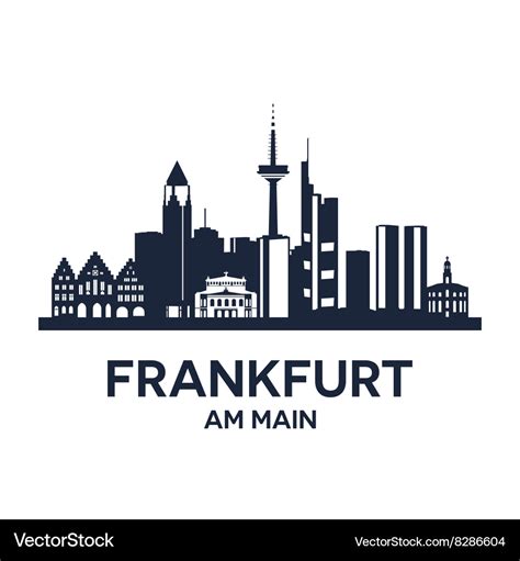 Frankfurt skyline emblem Royalty Free Vector Image